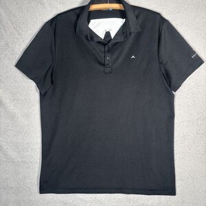 J Lindeberg‎ Polo Shirt Mens Sz XL Reg Fit Black Lachlann Cool Wave Pelican Hill